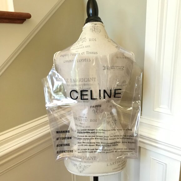 Celine Paris Transparent Clear Tote Shoulder Bag Purse Womens PVC Plastic 2018 - Picture 5 of 11